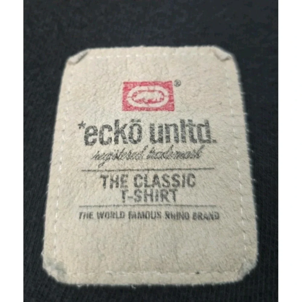 Ecko Unltd T-Shirt Mens SZ XL Black Peace of Mind Graphic Cotton Streetwear Tee